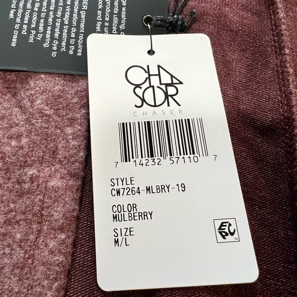 Chaser Batwing Open Front Cardigan Mulberry M/L NWT - Picture 6 of 6